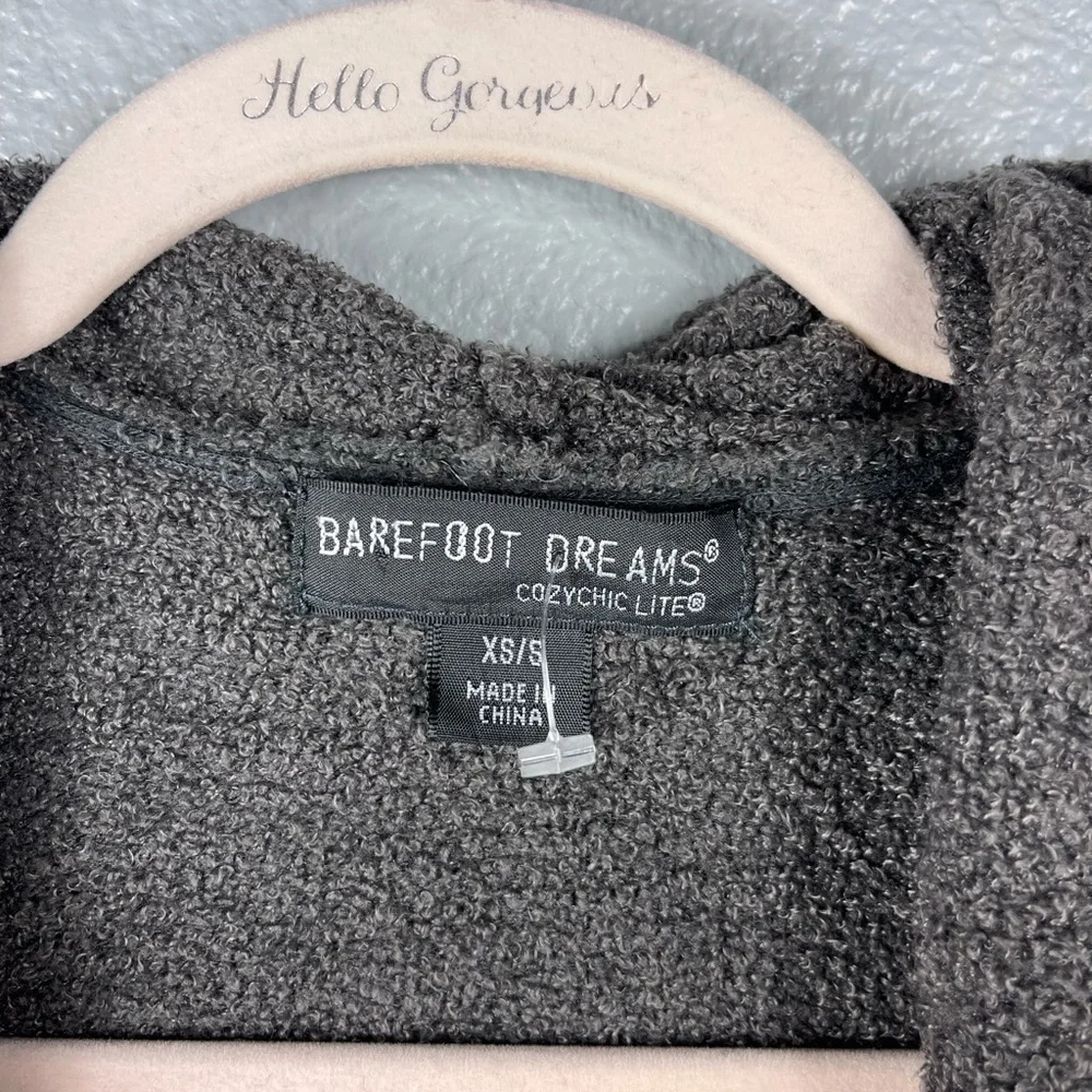 Barefoot Dreams CozyChic Lite Wrap Cardigan Womens XS/S Brown 480 Hooded Sweater - Picture 6 of 9